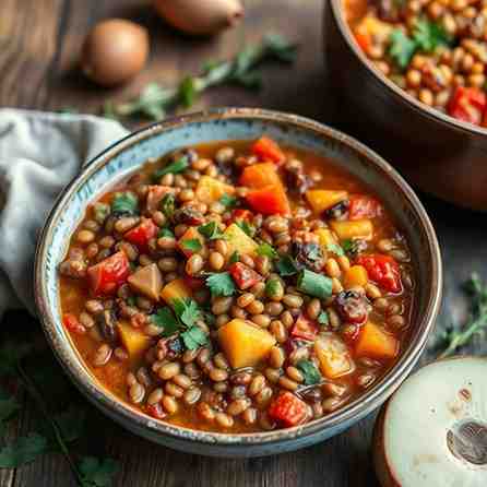 Easy Mediterranean Lentil Stew - Hearty, Healthy & Vegan